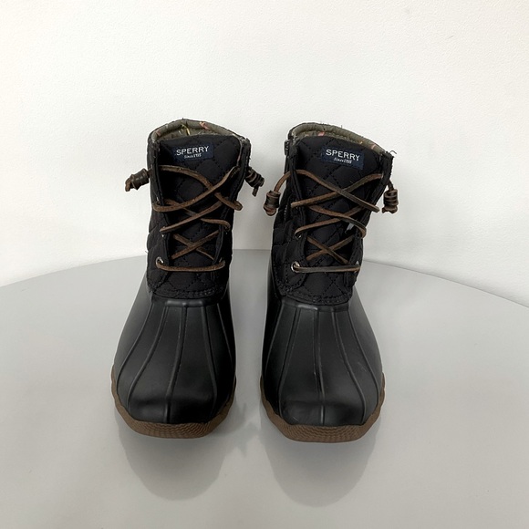 Sperry Black Waterproof Duck Boots. Size 7.5 Women's - Picture 2 of 11